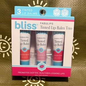 NIB BLISS Fabulips Tinted Lip Balm Trio